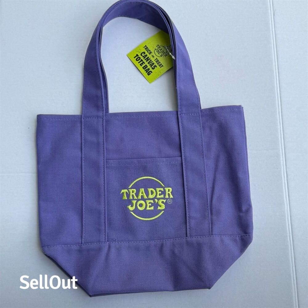 Trader Joe's Halloween Purple Trick or Treat Tote Bag Unisex